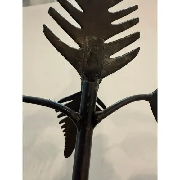 Metal Wall Sconce Decorative Two-Candle Holder Iron Leaf Ornate French Regency - Picture 9 of 9